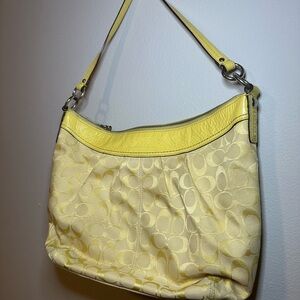 Coach Yellow Patterned Shoulder Bag